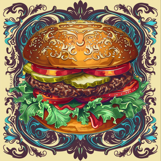 Burger in art nouveau