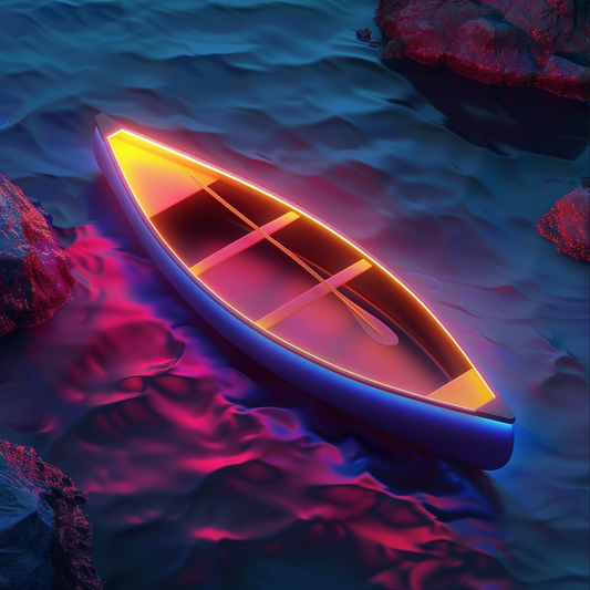 Canoe with neon lightings