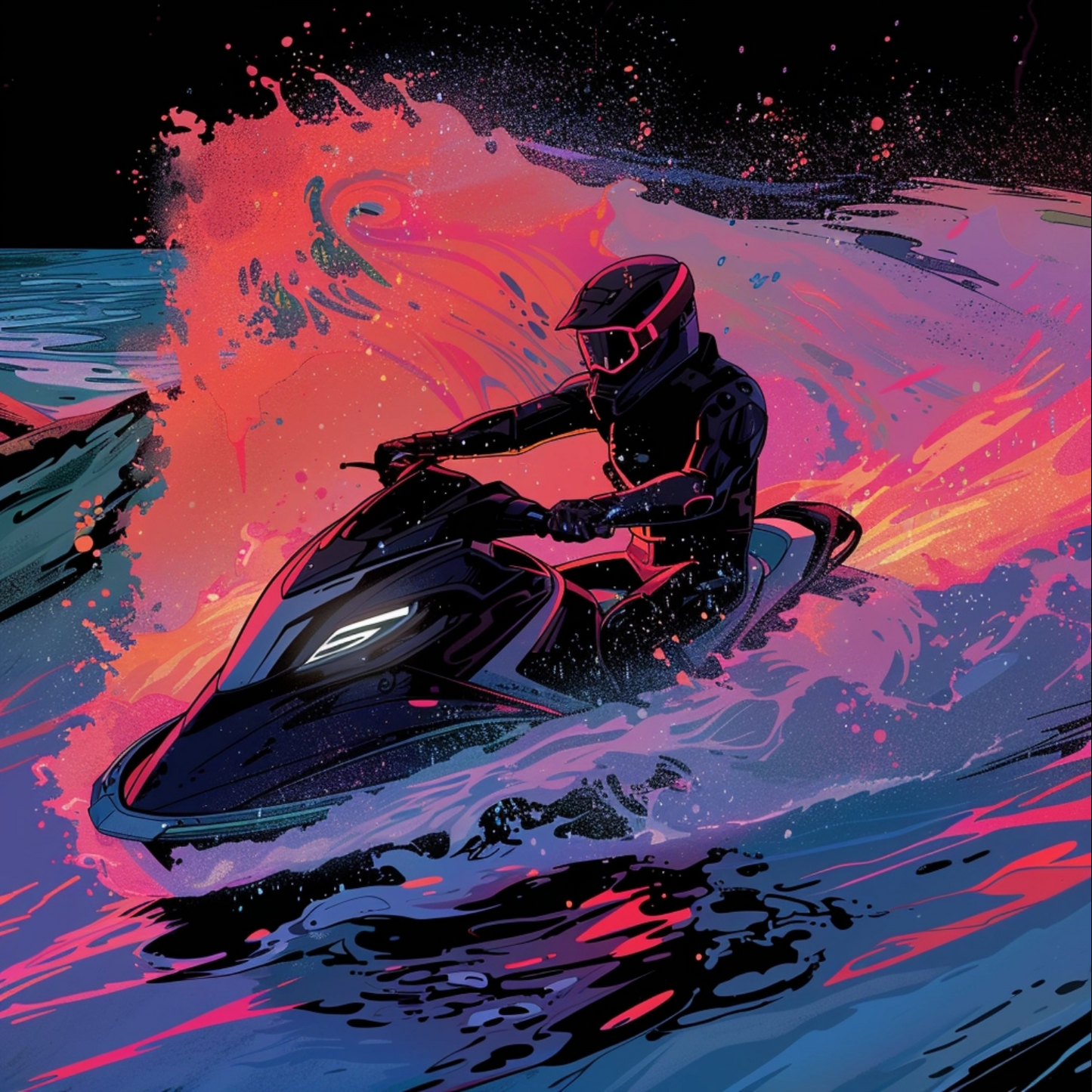 Comic book cover of jetski