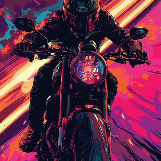 Comic book cover of speed motocycle