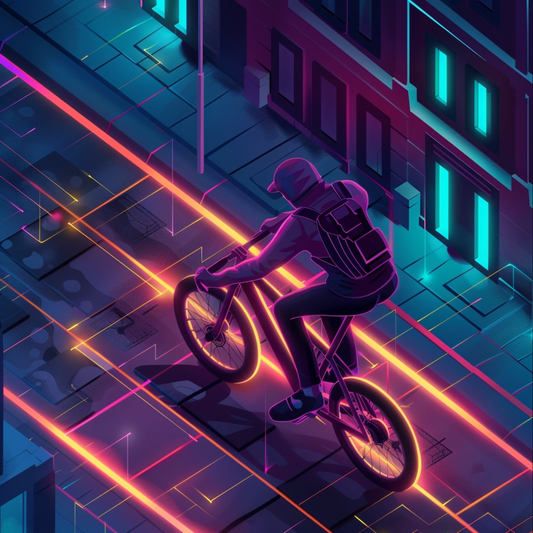 Cycling with neon lightings