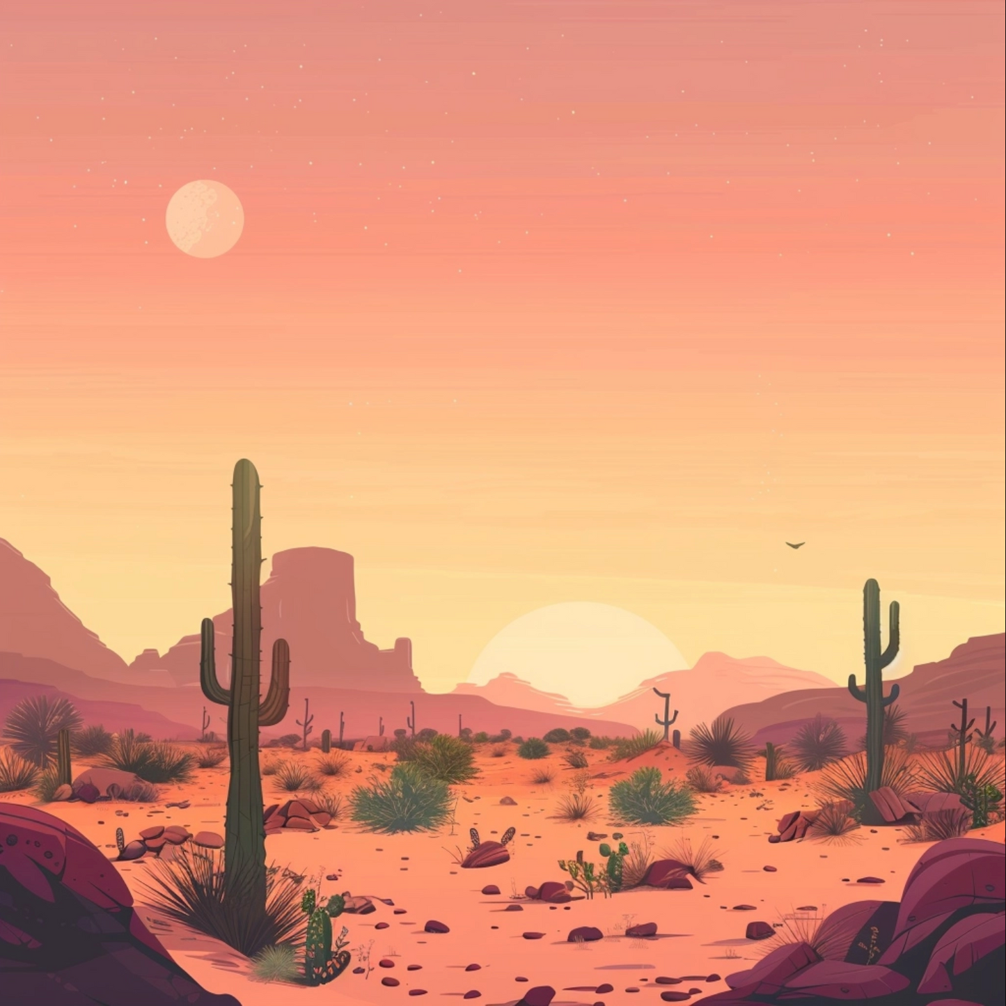 Desert in lofi aesthetic