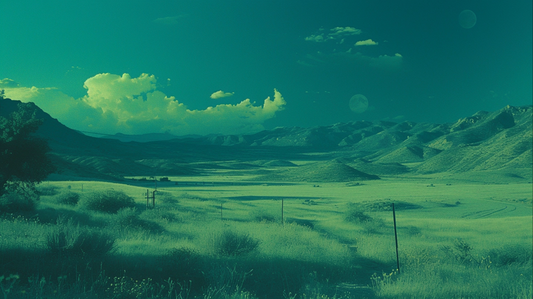 Dreamy exterior desert in the blue sky