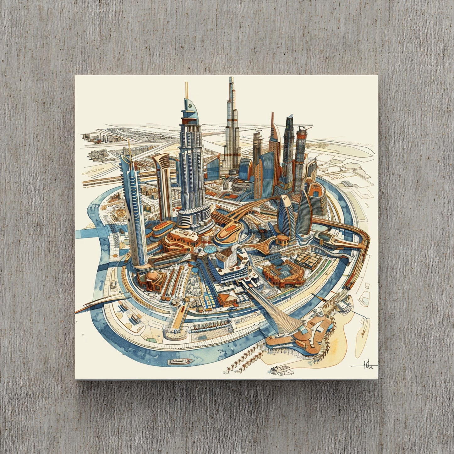 Dubai diagramatic drawing