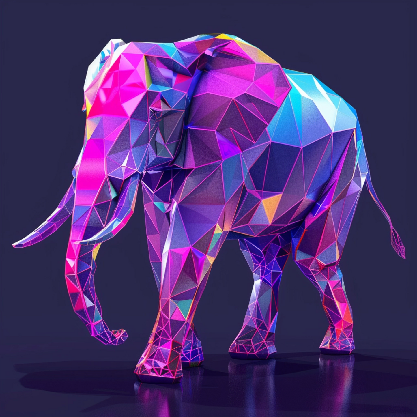 Elephant animal with neon lightings