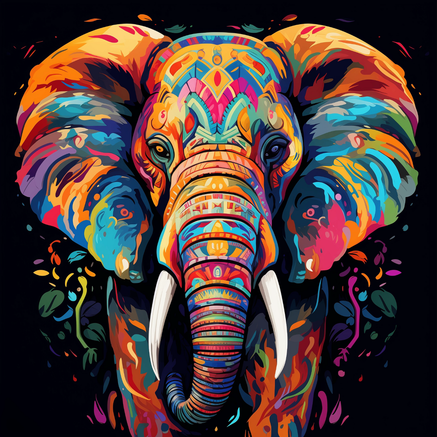 Elephant colorful luxury style