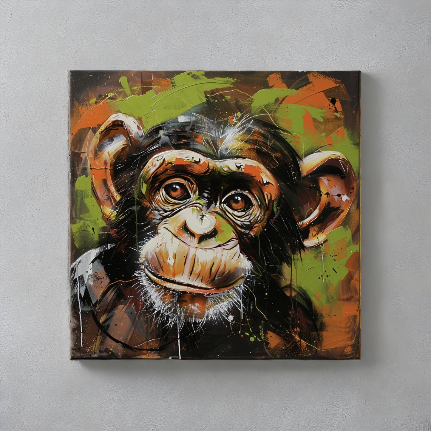 Graffiti art of cartoon monkey animal