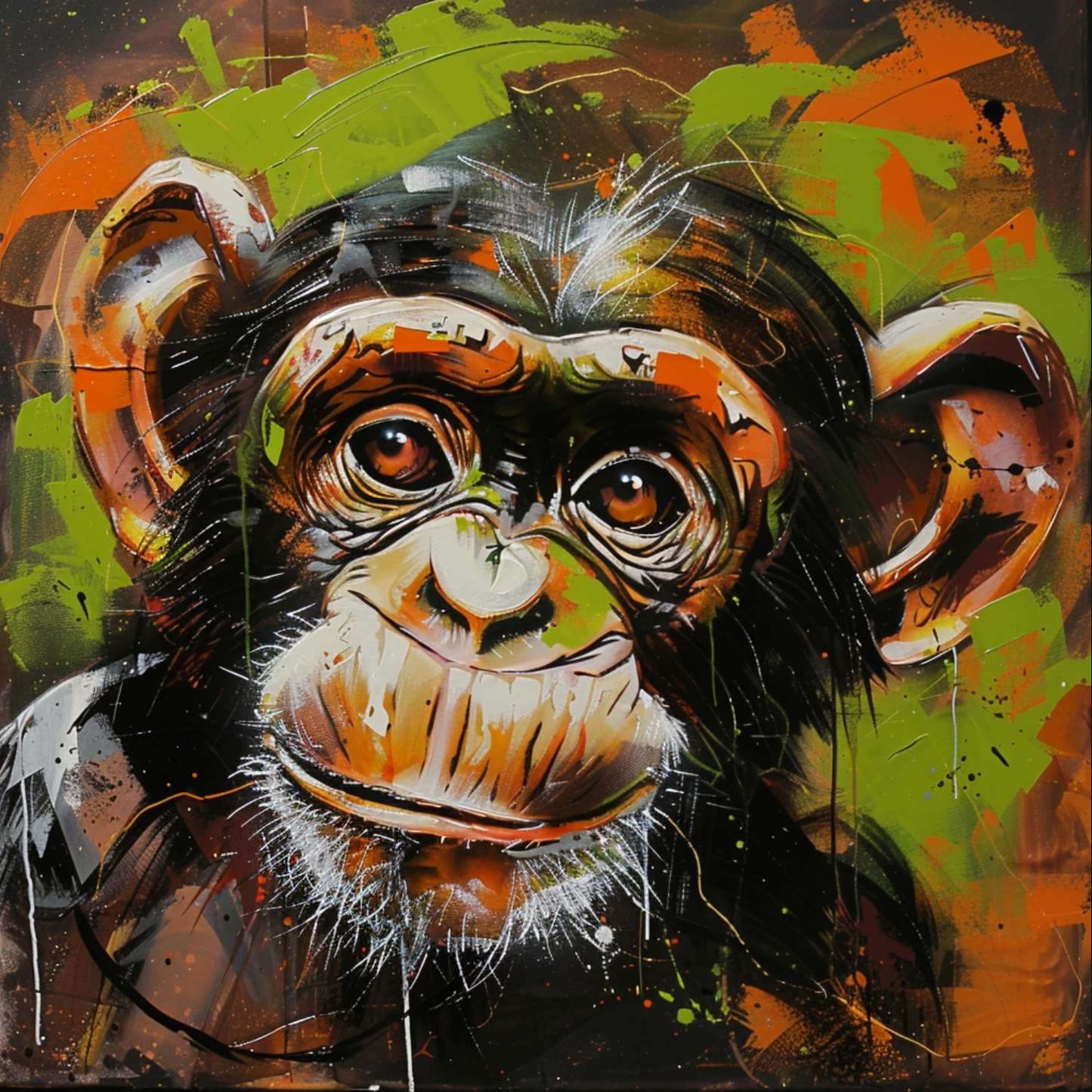 Graffiti art of cartoon monkey animal