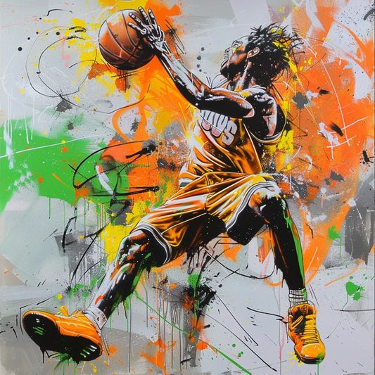 Graffiti art of cartoon representing basketball