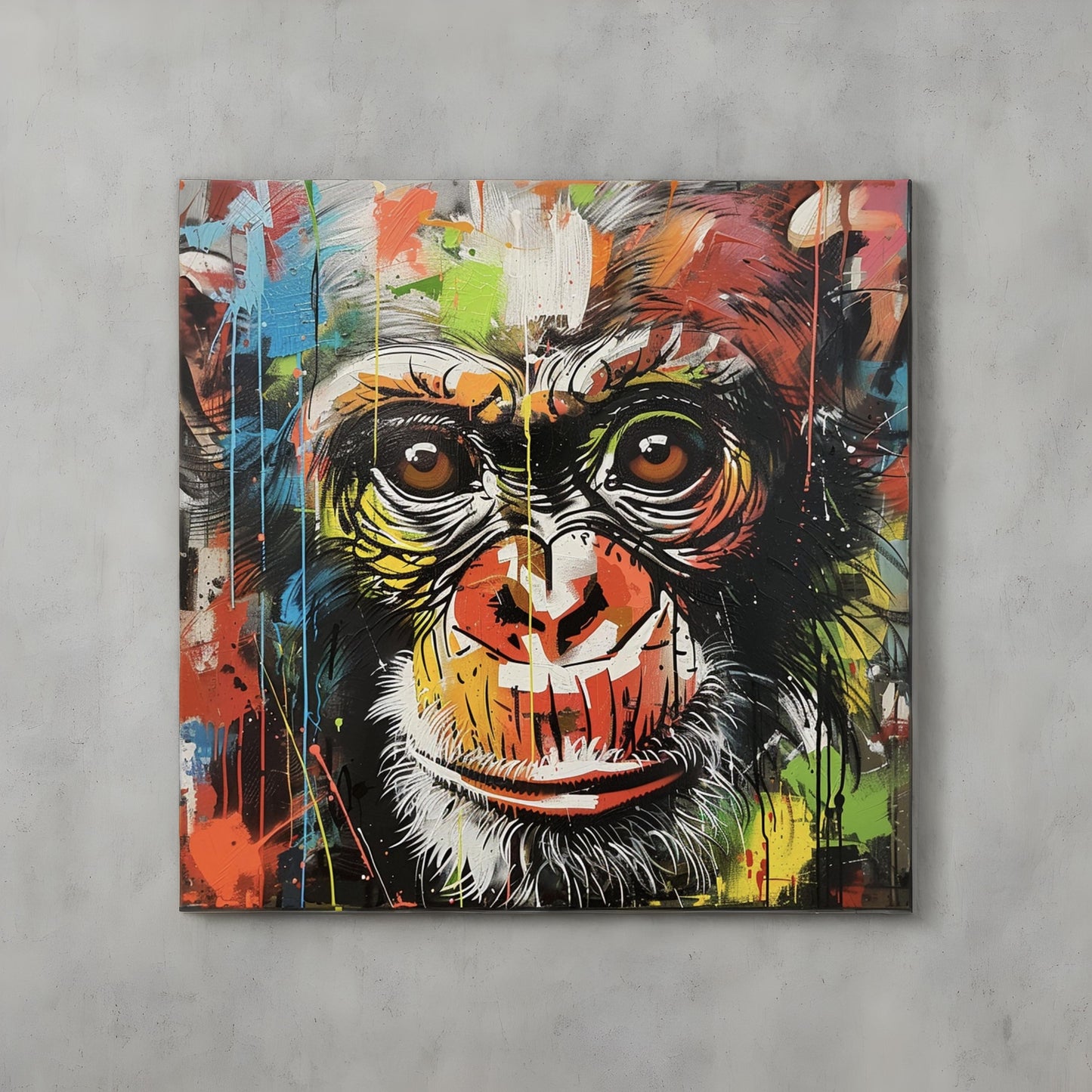 Graffiti art of cartoon representing monkey animal