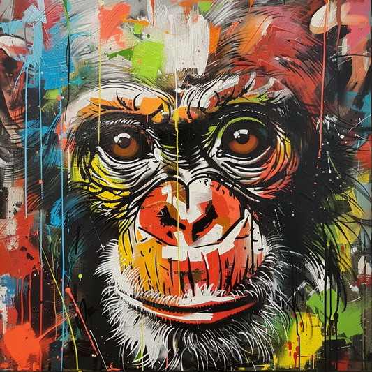 Graffiti art of cartoon representing monkey animal