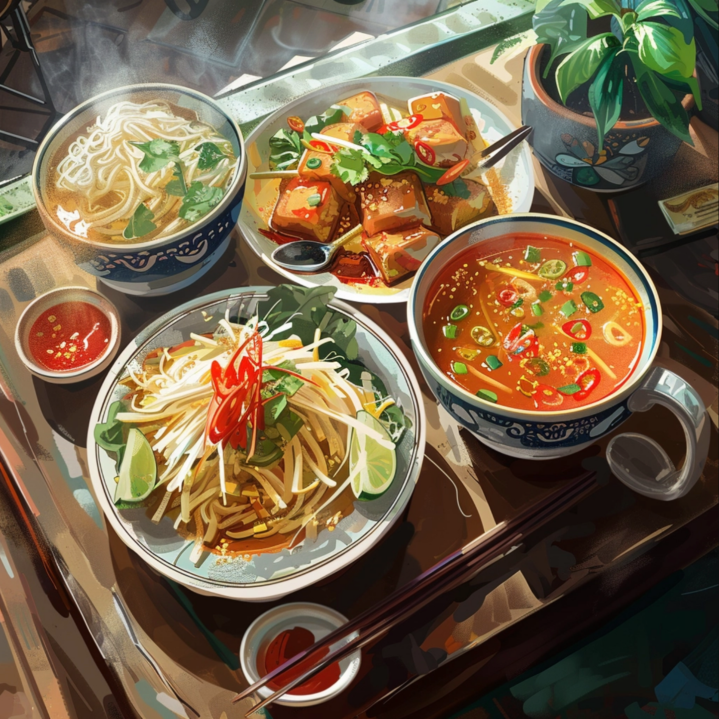 Gta illustration of thai food