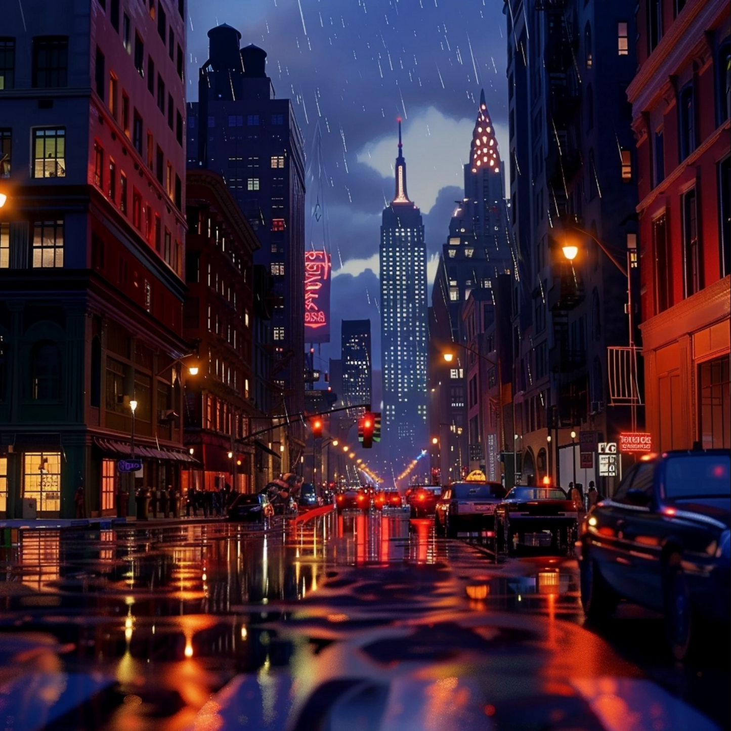 Image of New York like in an pixar movie style