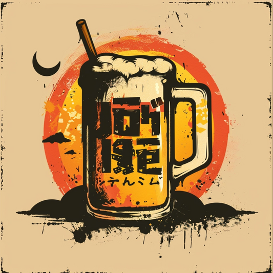 Japanese style logo of beers