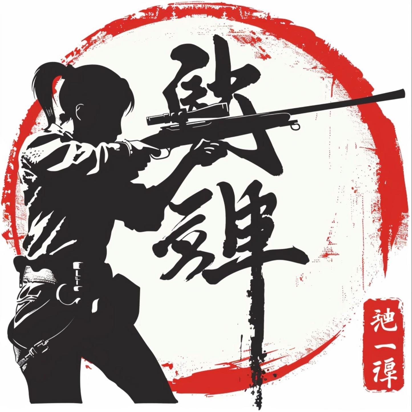 Japanese style logo of shooting sport