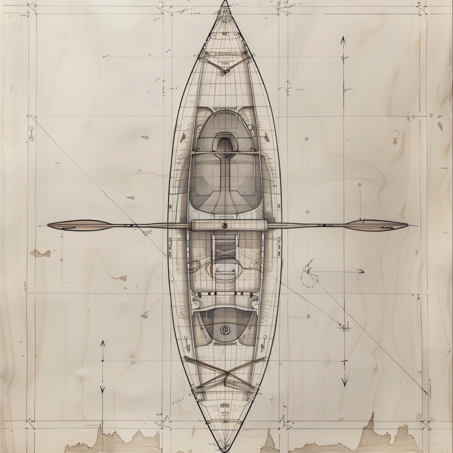 Kayak diagramatic drawing