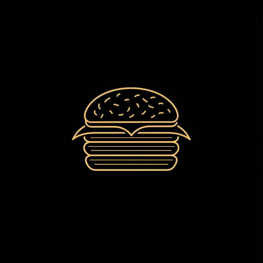 Line art logo of burger