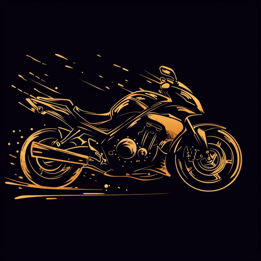 Line art logo of cross motorcycle