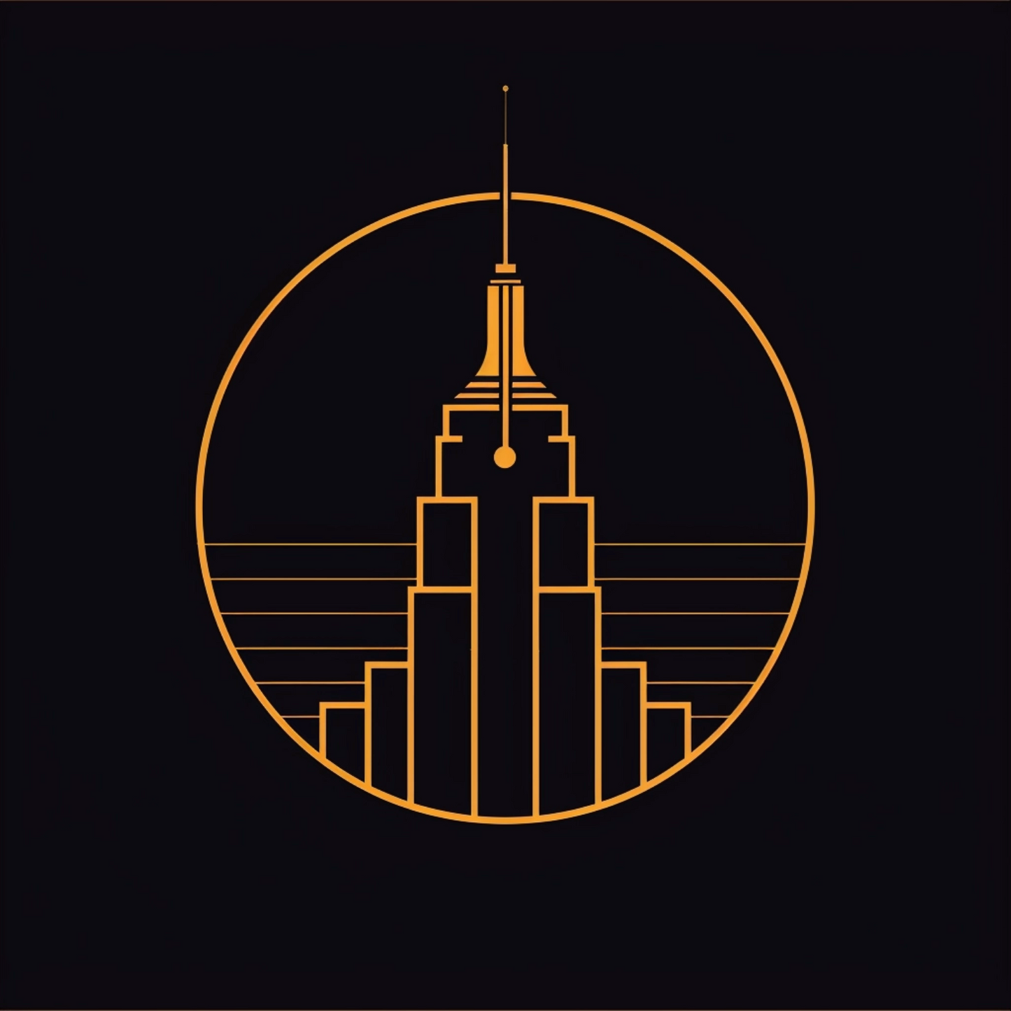 Line art logo of New York