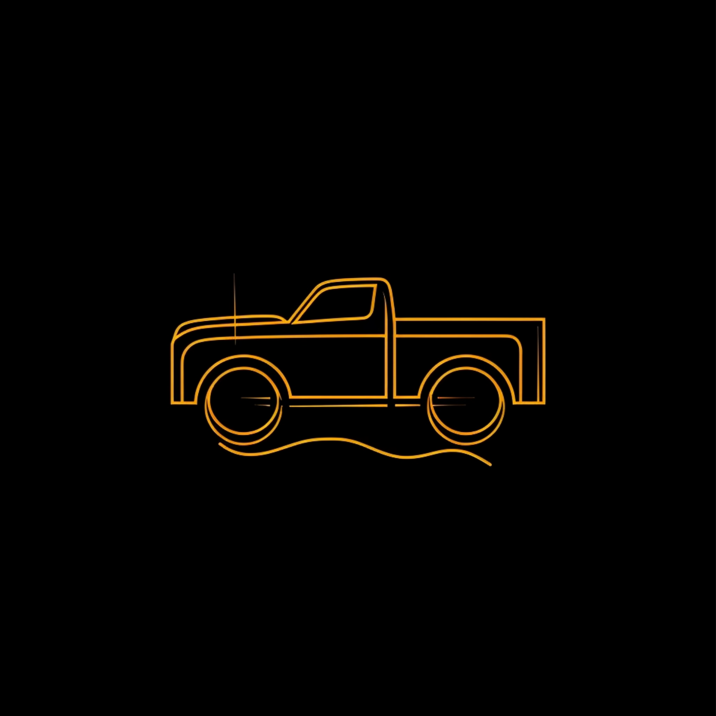 Line art logo of pick-up