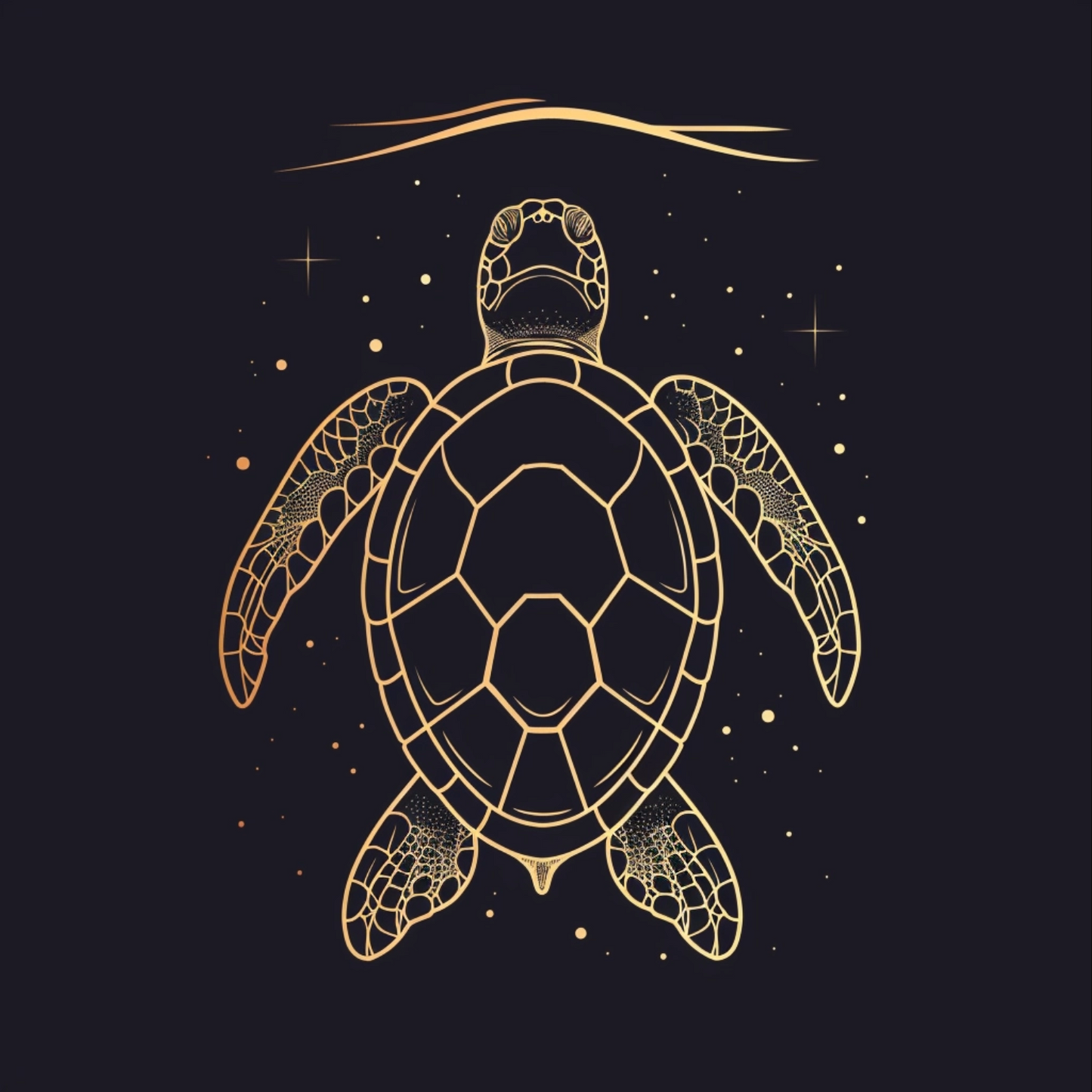 Line art logo of turtle animal