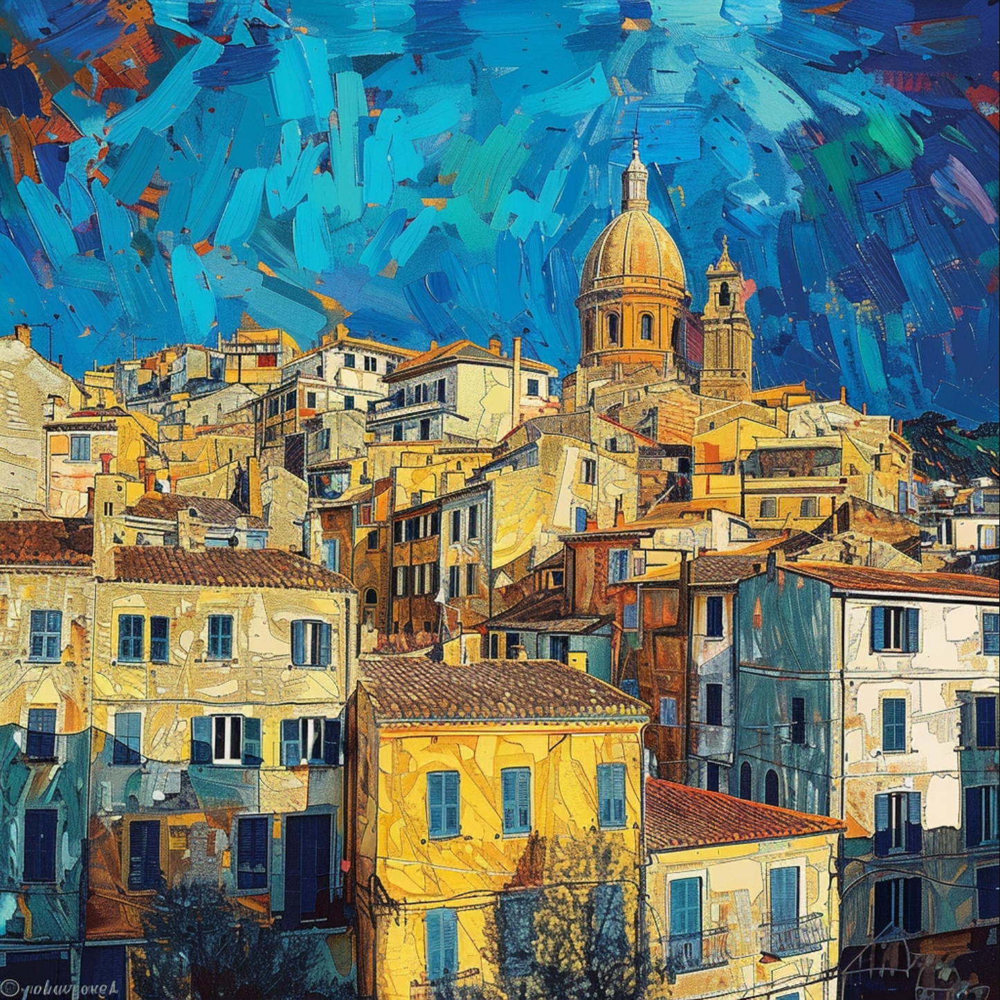 Marseille in the style of Van Gogh