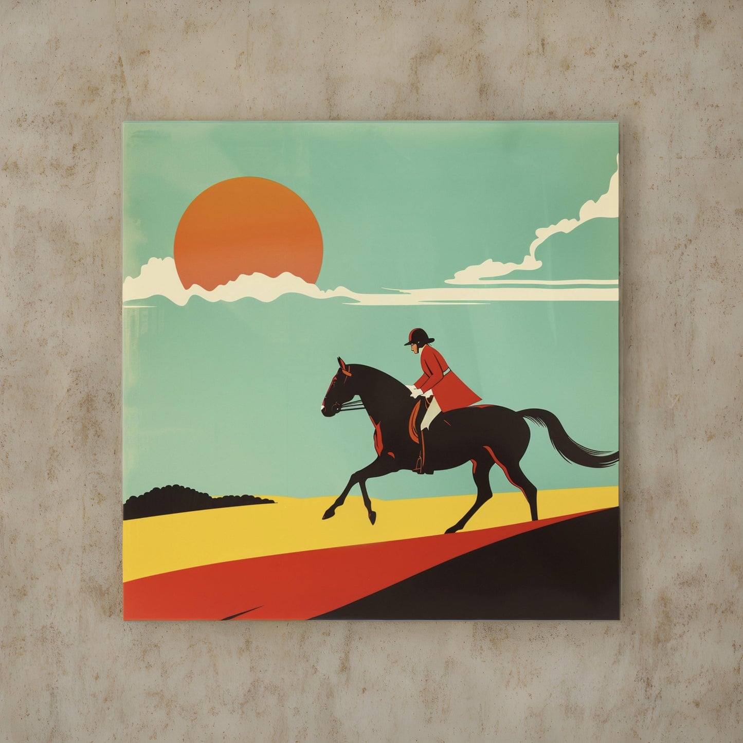 Peter Savilles graphic design depicting a cute horse riding