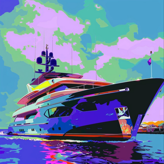 Pop art image of yacht