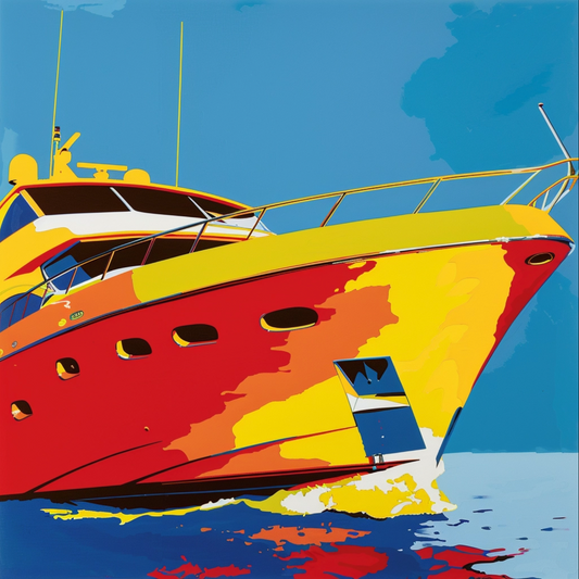 Pop art image of yacht