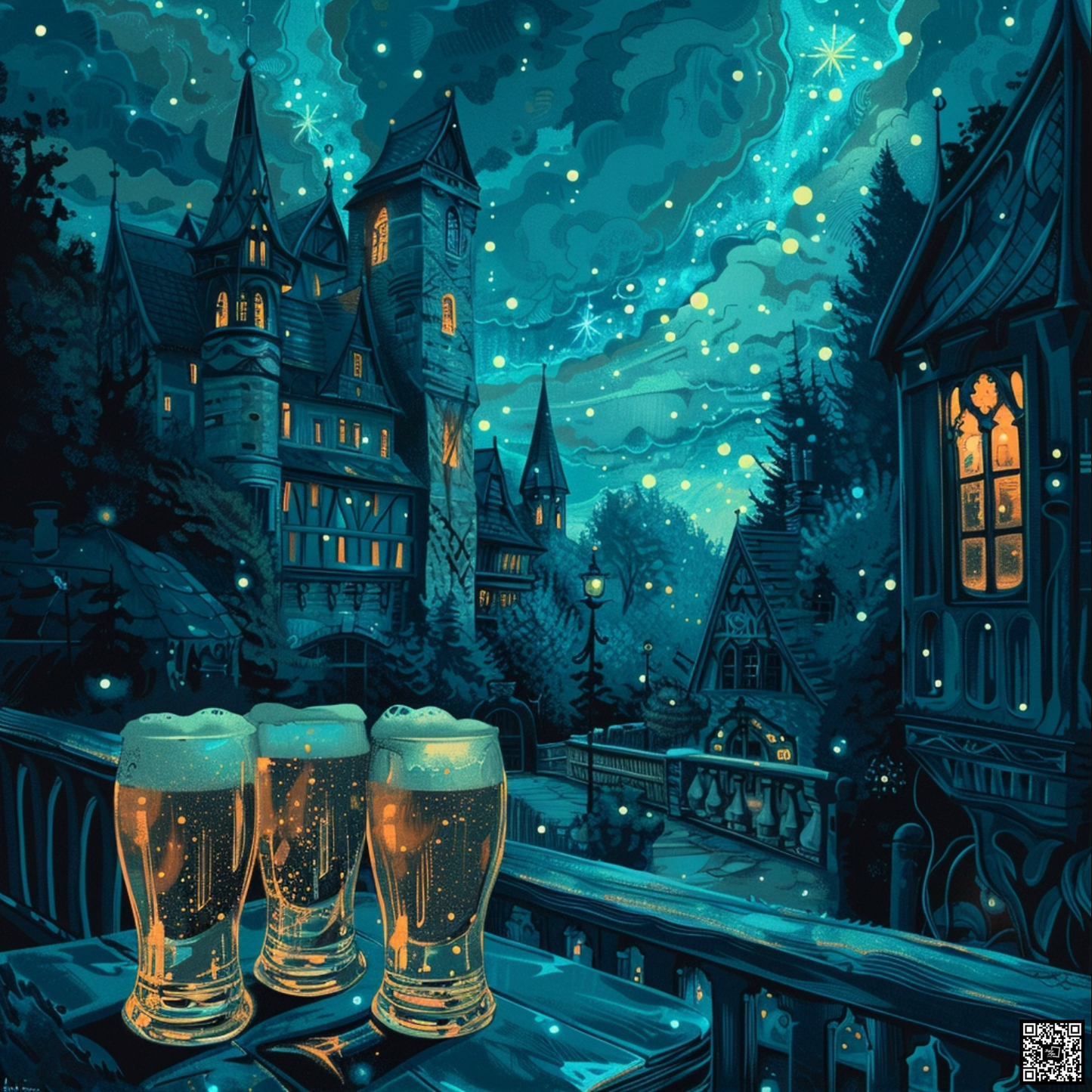 A blue starry other beers by night