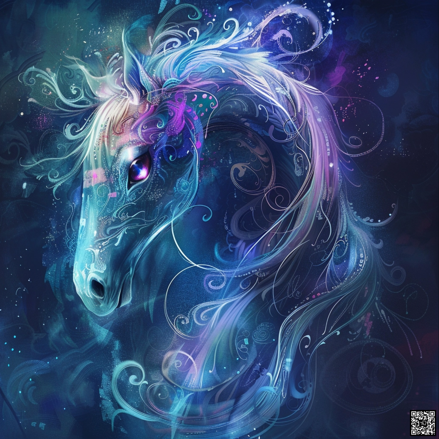 A magical dreamlike horse animal in the style of Hayao Miyazaki