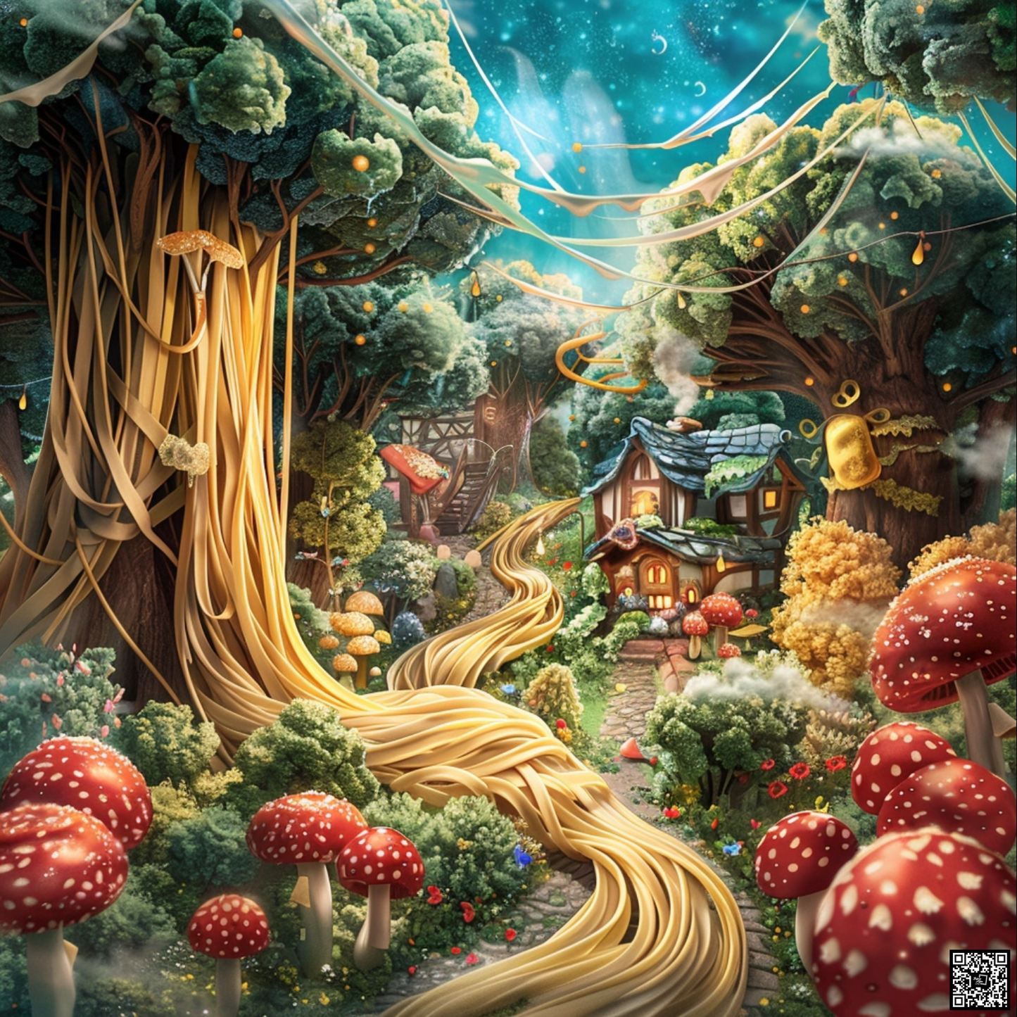 A magical dreamlike pasta in the style of Hayao Miyazaki