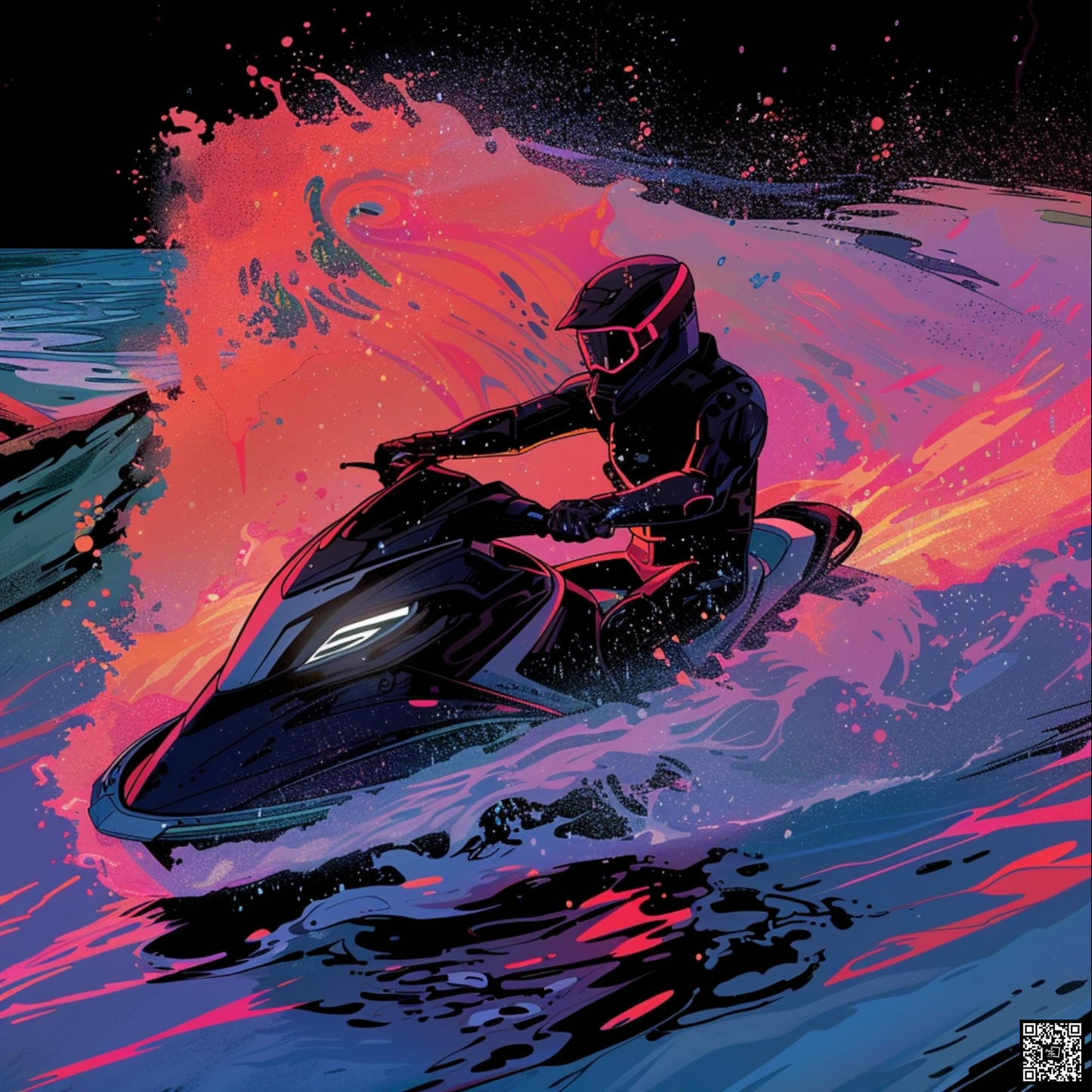 Comic book cover of jetski