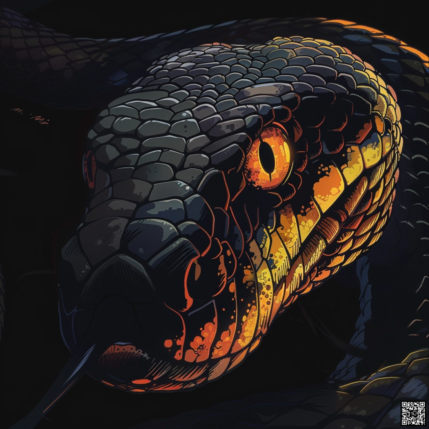 Comic book cover of snake animal