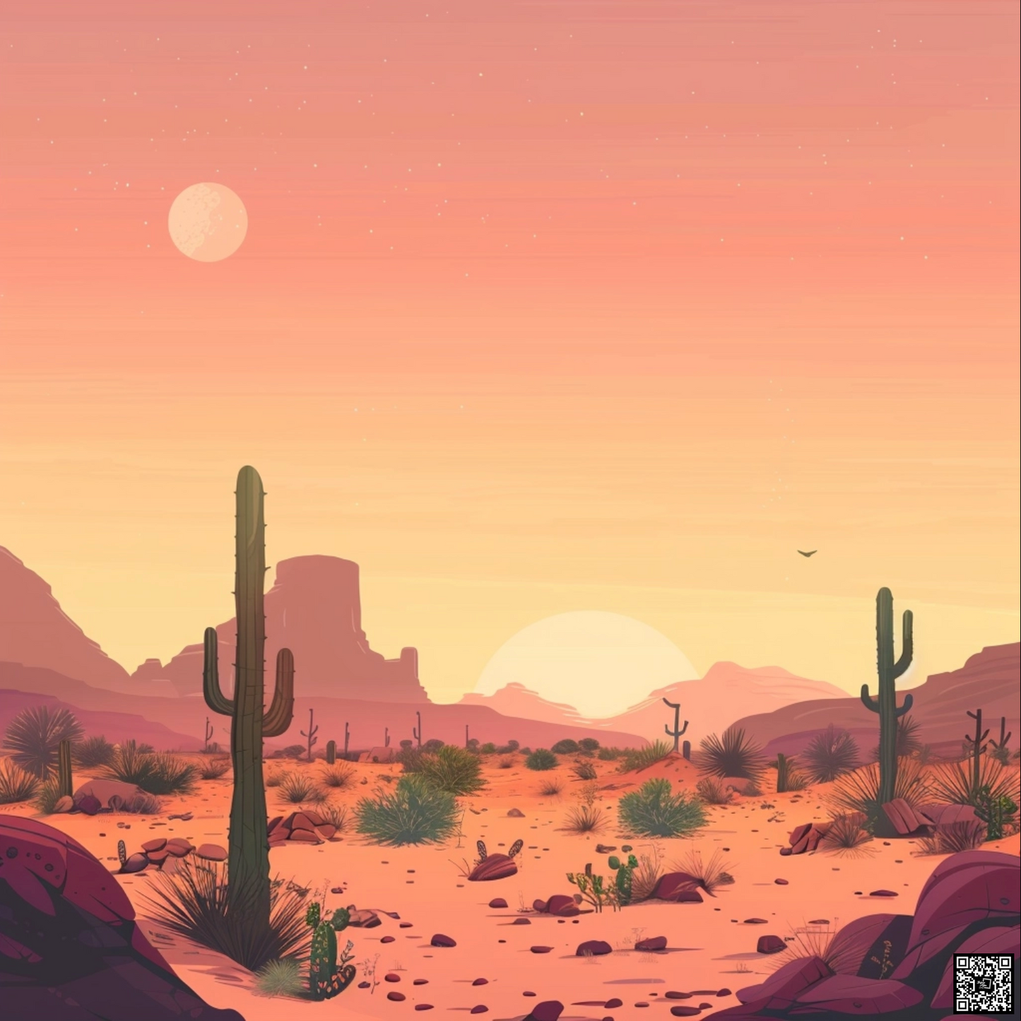 Desert in lofi aesthetic