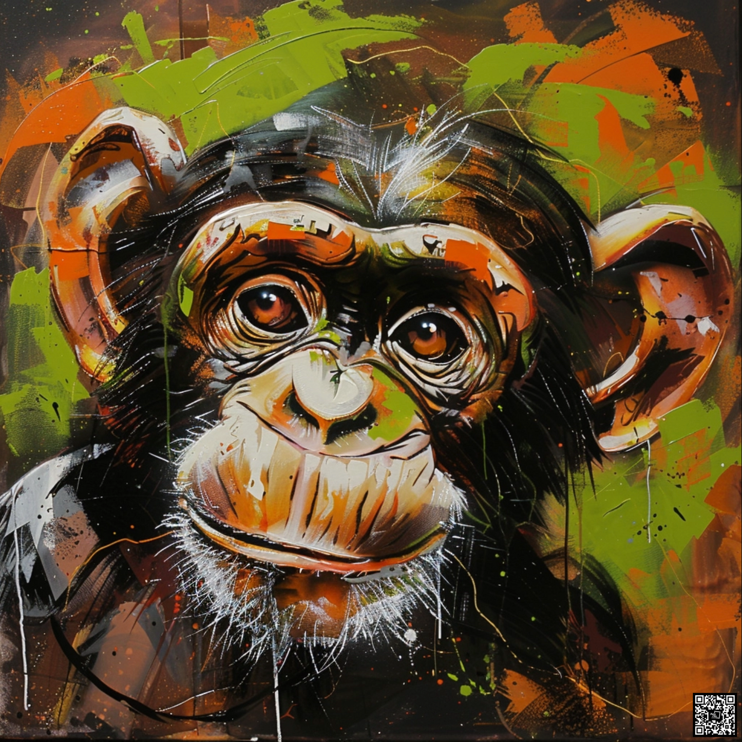 Graffiti art of cartoon monkey animal