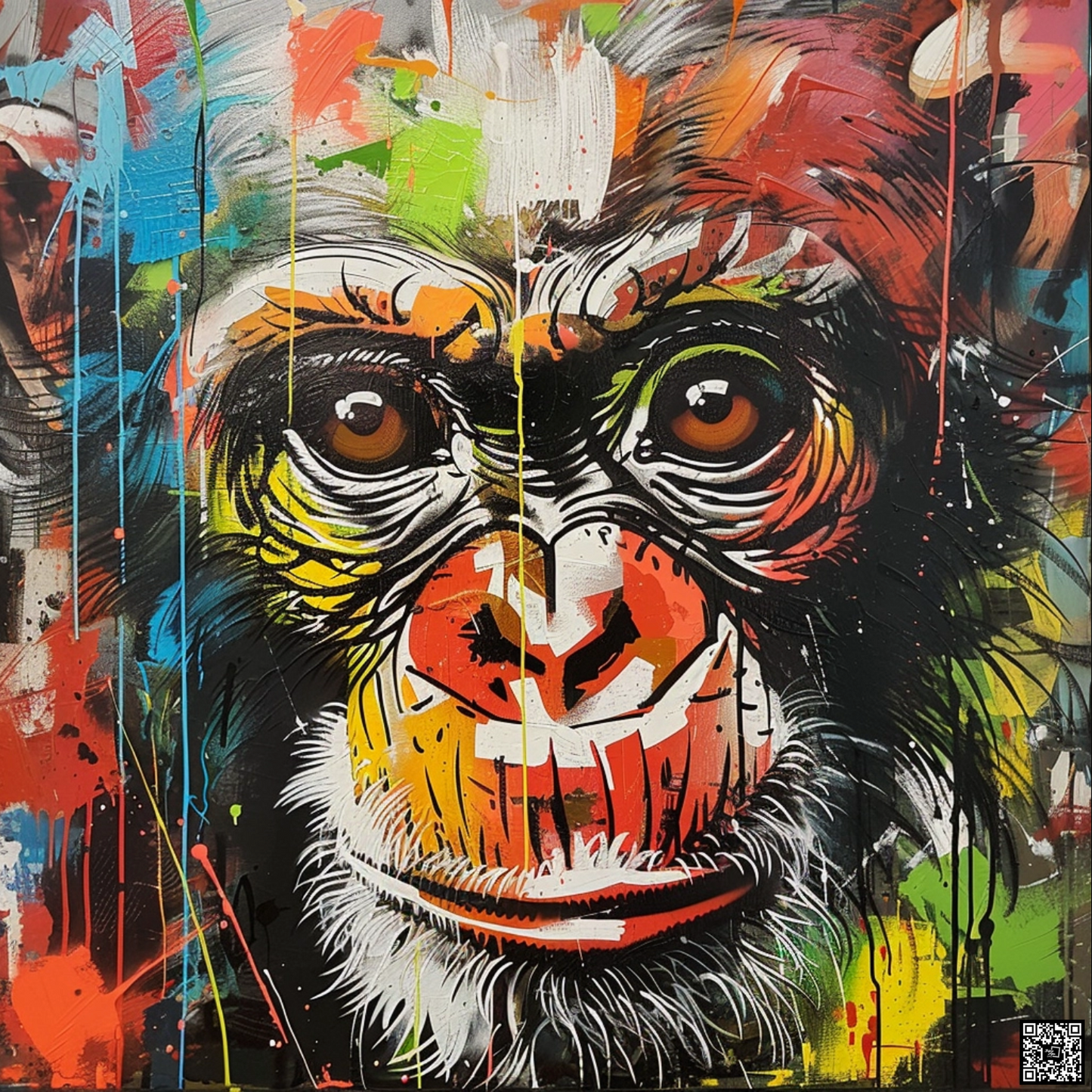 Graffiti art of cartoon representing monkey animal