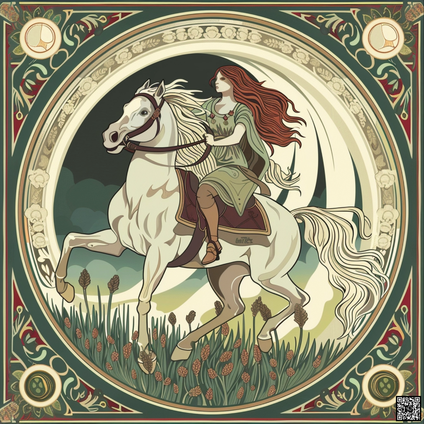 Horse riding in art nouveau