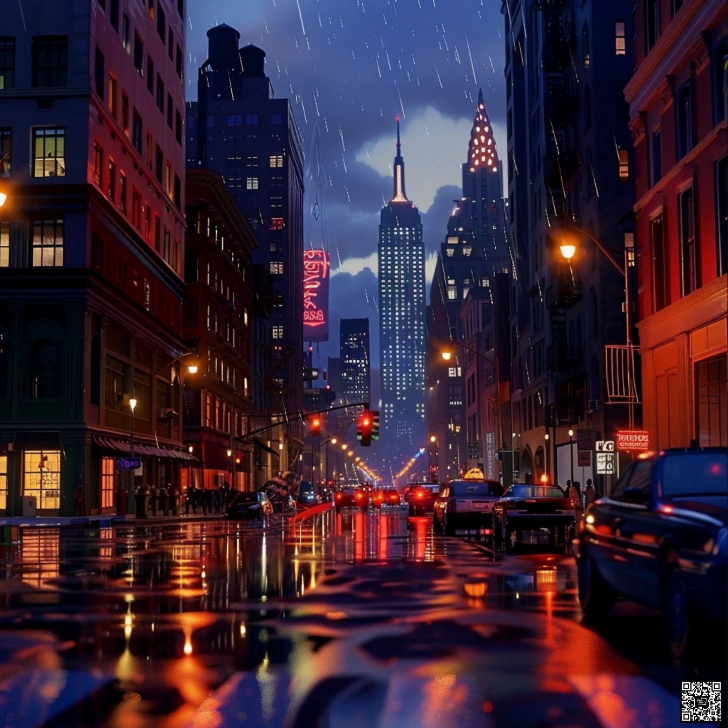 Image of New York like in an pixar movie style