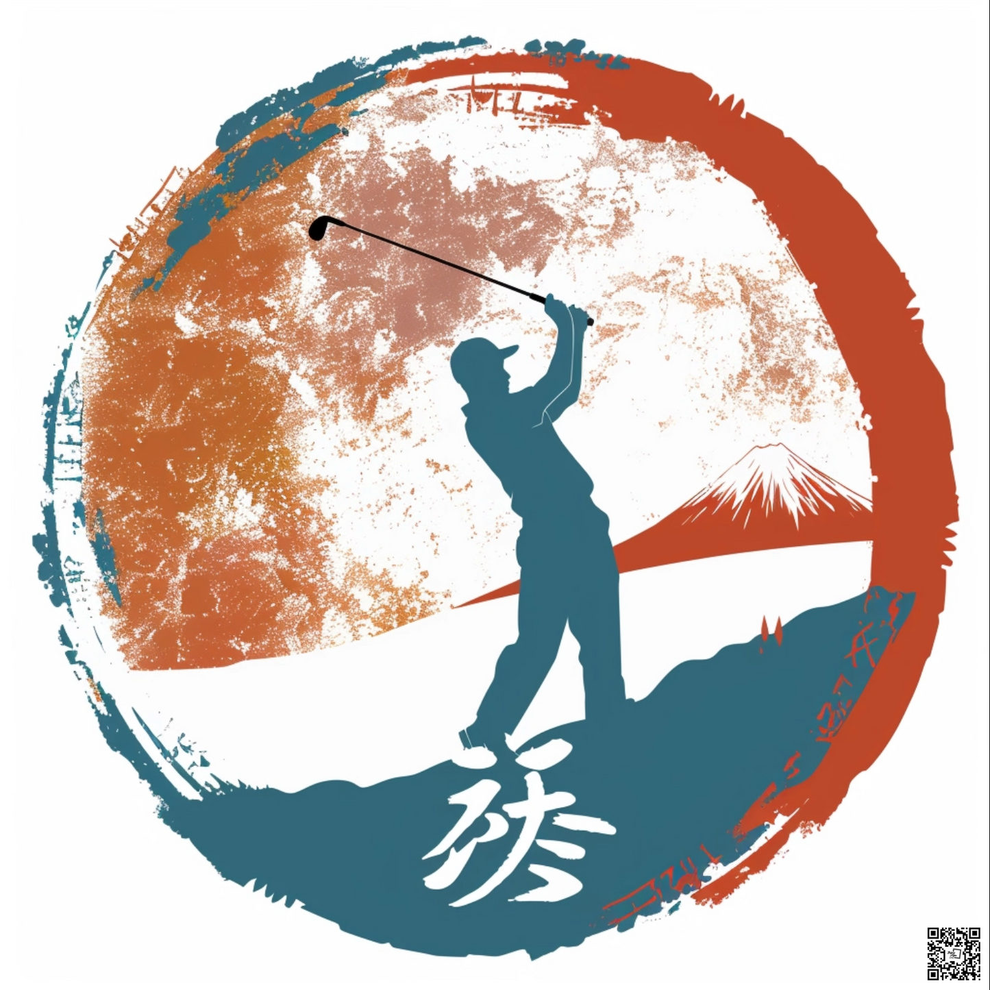 Japanese style logo of golf