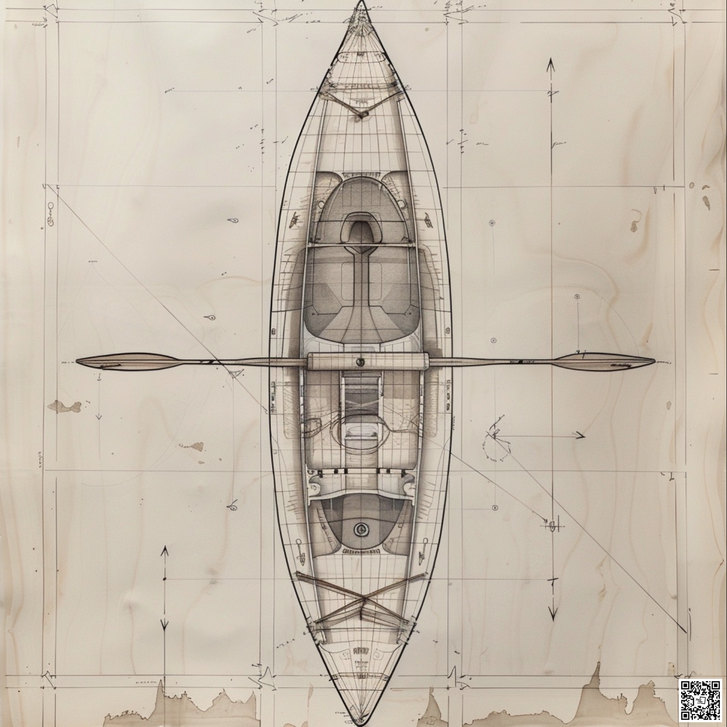 Kayak diagramatic drawing