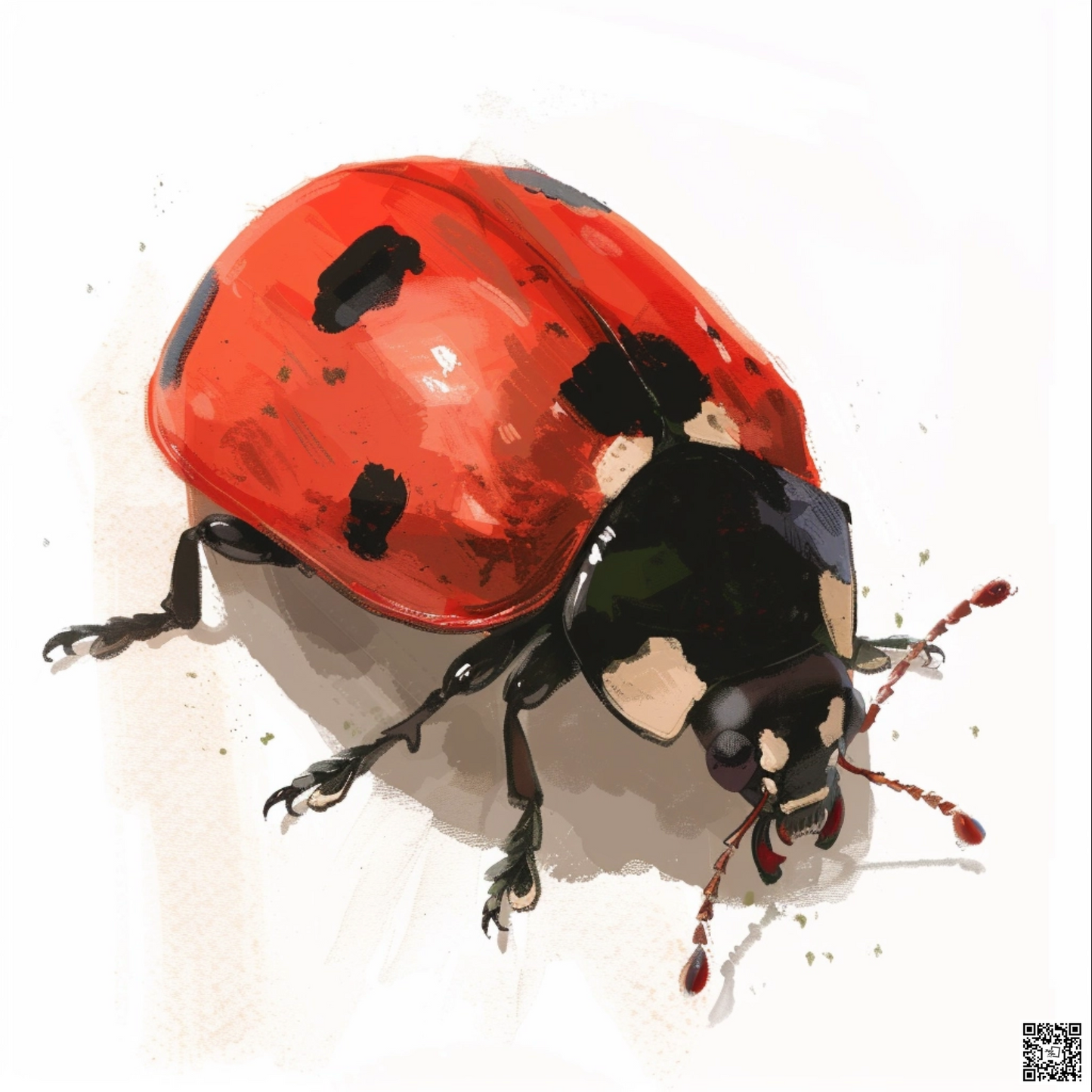 Ladybug animal in pixel art style