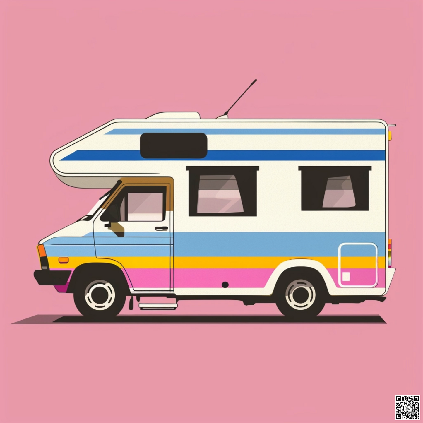 Peter Savilles graphic design depicting a cute motorhome