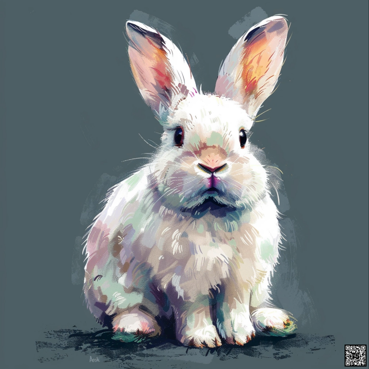 Rabbit animal in pixel art style