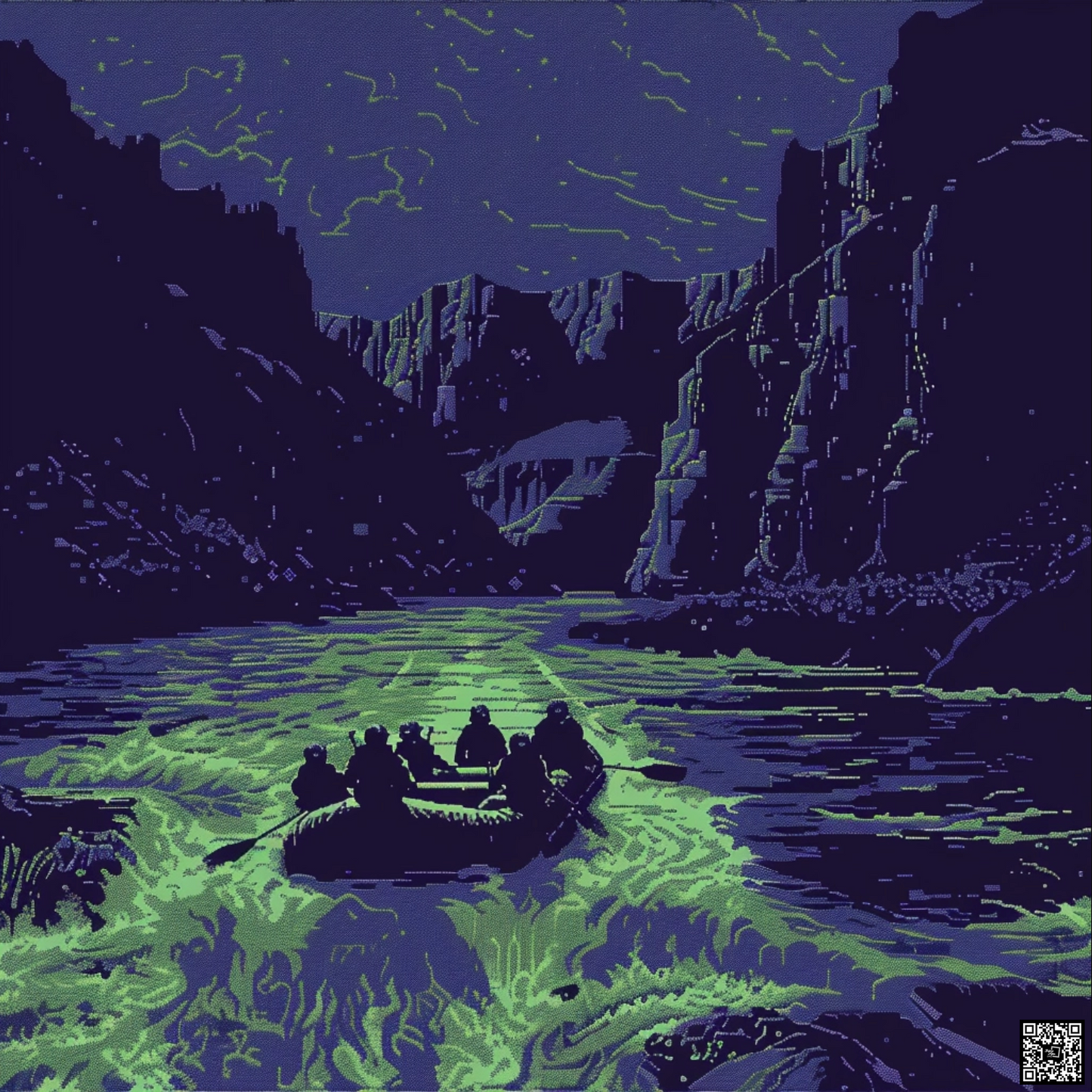 Rafting in ascii art