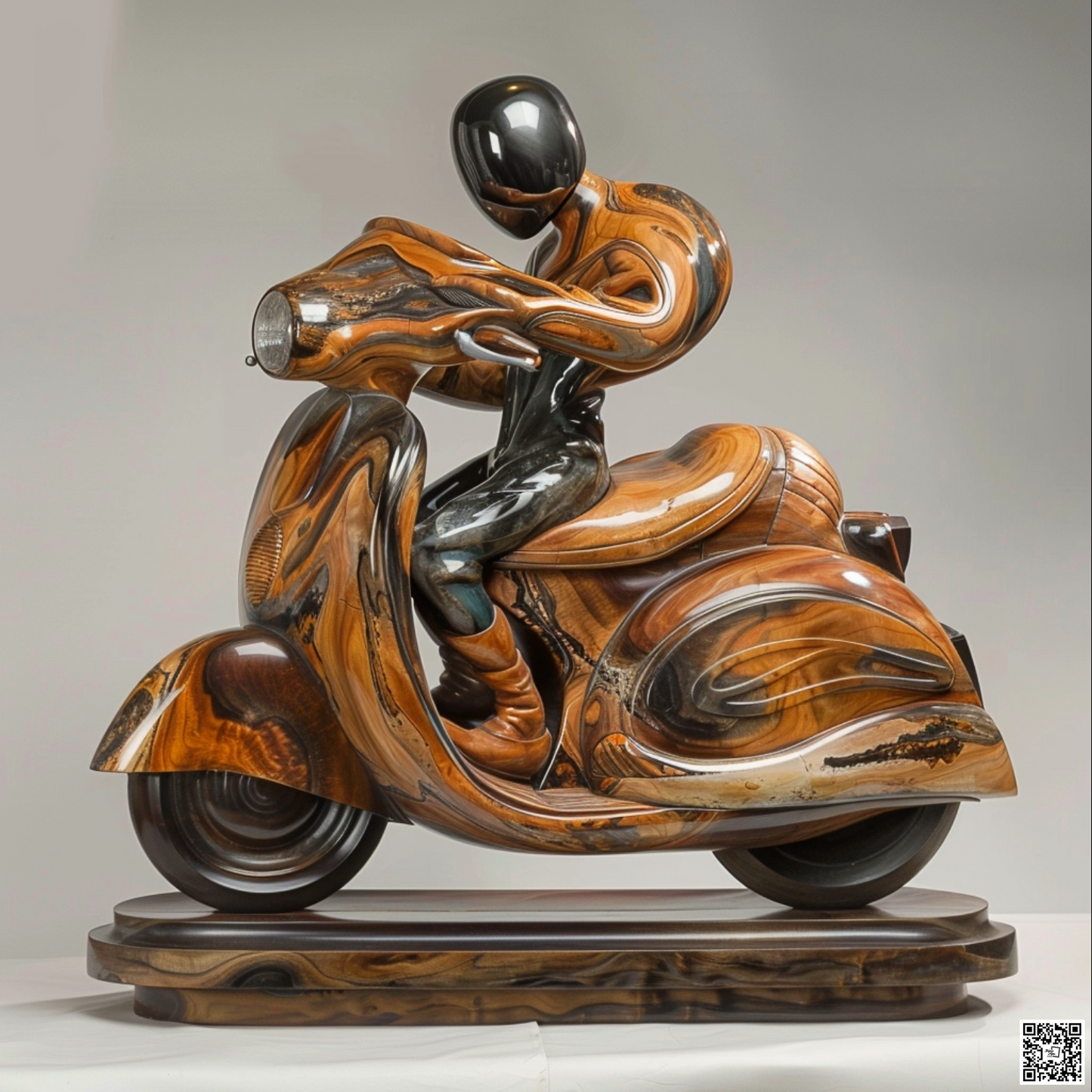 Sculpture of scooter motorcycle kintsugi