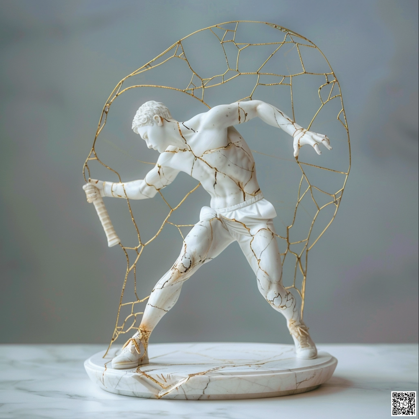 Sculpture of tennis Kintsugi