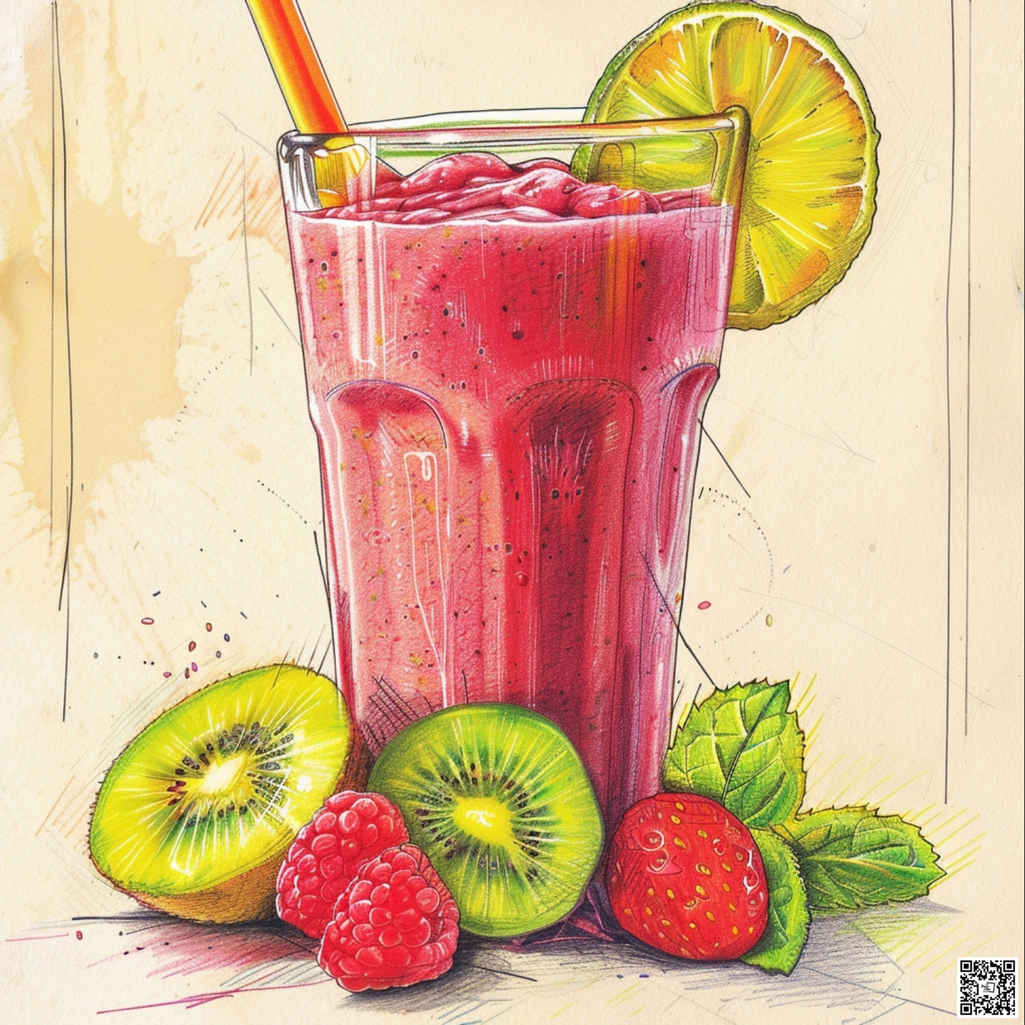 Smoothie diagramatic drawing