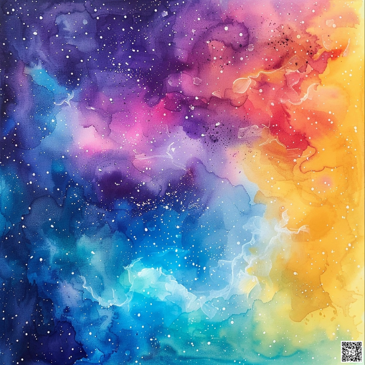 Watercolor sketch of universe