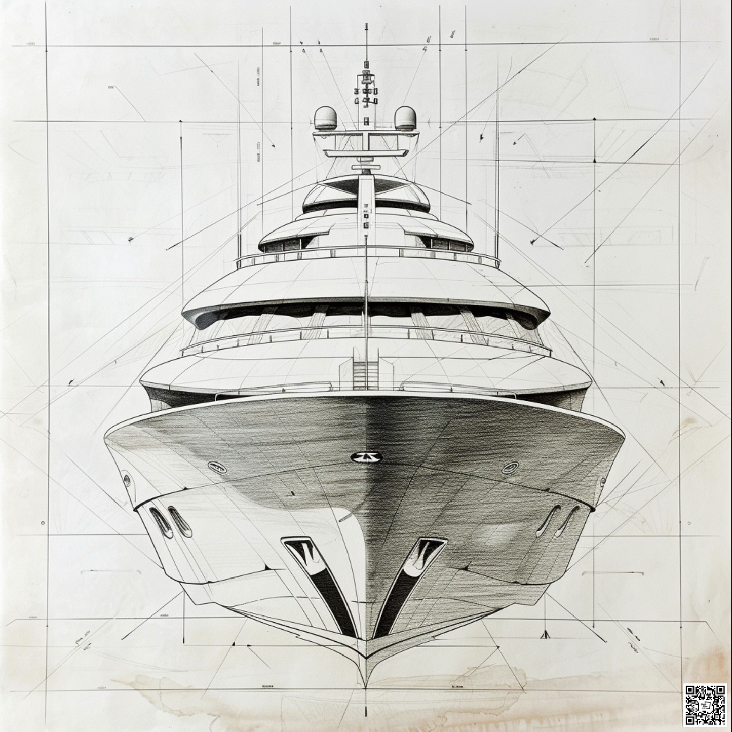 Yacht diagramatic drawing